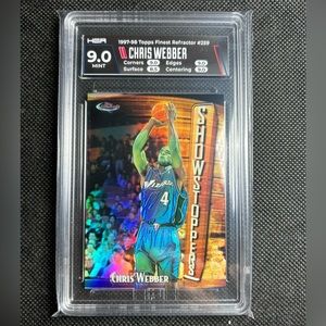1997-98 Finest Refractors #259 Chris Webber Wizards Showstoppers HGA 9 MINT